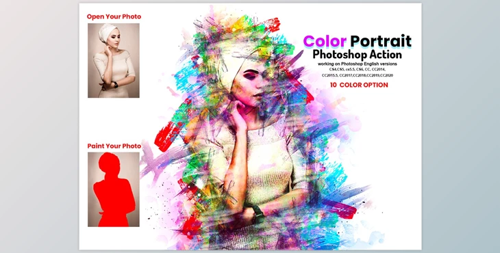 Download Color Portrait Photoshop Action CreativeMarket-5919419 (ABR, ATN)