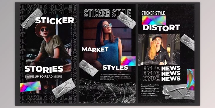 Sticker Typography Stories – Motionarray 782699