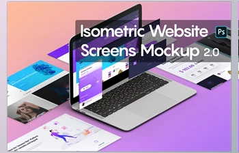 CreativeMarket Isometric Website <span class='badge badge-warning'>Screens</span> Mockup 2.0 5301223
