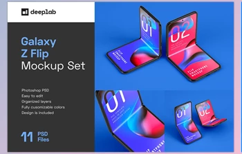CreativeMarket Galaxy Z Flip Mockup | <span class='badge badge-warning'>Folding</span> Phone 5354152