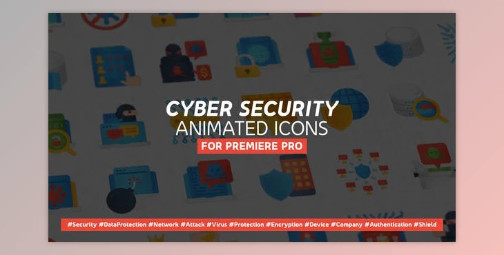 Cyber Security Modern Flat Animated Icons Videohive 27776102