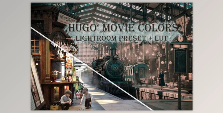 ‘Hugo’ Movie colors | preset + LUT (CreativeMarket–5057031)