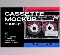 CreativeMarket – Cassette Tape Mockup Bundle Plastic 5312256