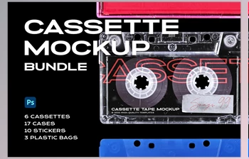 CreativeMarket – Cassette Tape Mockup <span class='badge badge-warning'>Bundle</span> Plastic 5312256