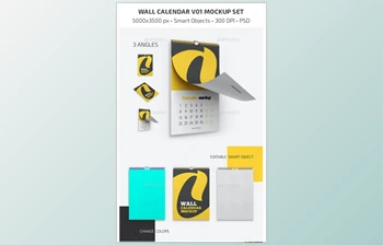 GraphicRiver – Wall Calendar v01 <span class='badge badge-warning'>Mockup</span> <span class='badge badge-warning'>Set</span> 28418685