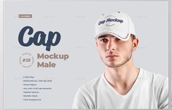 GraphicRiver – 5 <span class='badge badge-warning'>Mockups</span> Men’s Cap 28433141