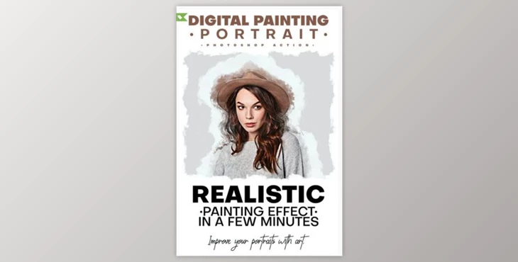 GraphicRiver Digital Painting Portrait – Photoshop Action