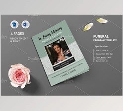 CreativeMarket – Funeral Program Template – V952 4319254