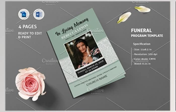 <span class='badge badge-warning'>CreativeMarket</span> – Funeral Program <span class='badge badge-warning'>Template</span> – V952 4319254