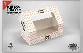 Flip Top Loaf <span class='badge badge-warning'>Box</span> Packaging <span class='badge badge-warning'>Mockup</span> CreativeMarket-5357944