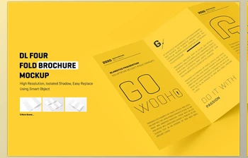 DL <span class='badge badge-warning'>4</span> Fold Brochure Mockup CreativeMarket-5307332