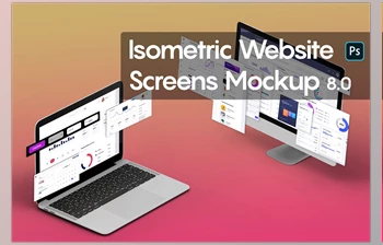 Isometric <span class='badge badge-warning'>Website</span> Mockup 8.0 CreativeMarket-5301296