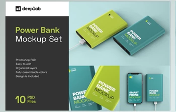 Glossy Power Bank <span class='badge badge-warning'>Mockup</span> <span class='badge badge-warning'>Set</span> CreativeMarket-5374867