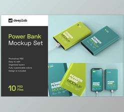 Glossy Power Bank Mockup Set CreativeMarket-5374867