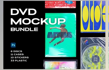 DVD Case Mockup Template <span class='badge badge-warning'>Bundle</span> Disc CreativeMarket-5320311