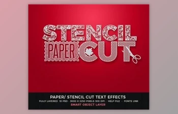 Paper Cut/Stencil Cut Text <span class='badge badge-warning'>Effect</span> GraphicRiver–28059651