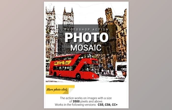 Photo Mosaic <span class='badge badge-warning'>Photoshop</span> Action GraphicRiver–27986689