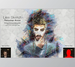 Line Sketch Photoshop Action CreativeMarket-5360753