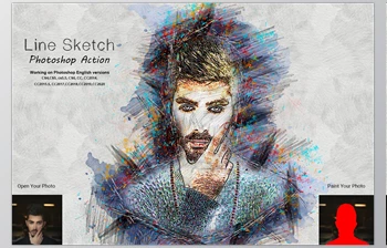 Line Sketch Photoshop Action <span class='badge badge-warning'>CreativeMarket-5360753</span>
