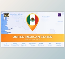 Videohive Mexico Map - United Mexican States Travel Map