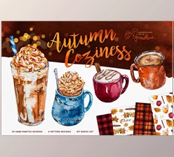 Autumn Coziness – Watercolour Set CreativeMarket-2039152
