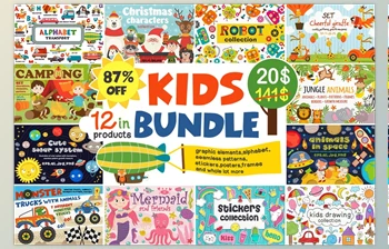 Kids <span class='badge badge-warning'>Bundle</span> Creativemarket-3435585