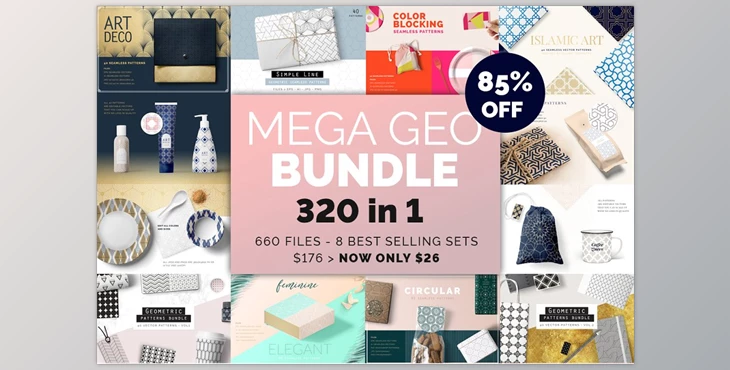 Mega Geometric Patterns Bundle CreativeMarket-2050400