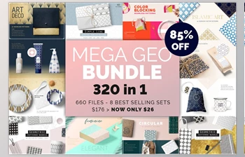 <span class='badge badge-warning'>Mega</span> Geometric Patterns Bundle CreativeMarket-2050400