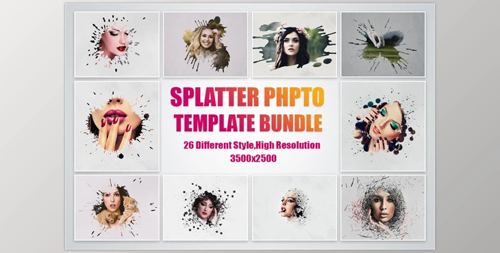 SPLATTER PHOTO TEMPLATE BUNDLE CreativeMarket-4957159