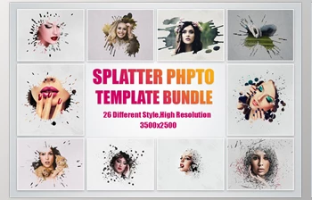 <span class='badge badge-warning'>SPLATTER</span> PHOTO TEMPLATE BUNDLE CreativeMarket-4957159