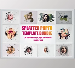 SPLATTER PHOTO TEMPLATE BUNDLE CreativeMarket-4957159