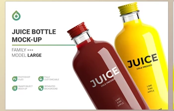 Juice <span class='badge badge-warning'>Bottle</span> Mockup CreativeMarket-5325379