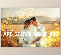 90 ARC Golden Bokeh PNG Effect Photo Overlays (Filtergrade)