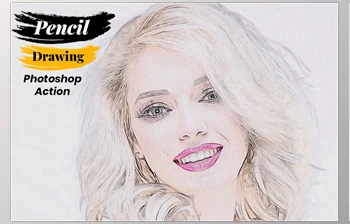 Pencil <span class='badge badge-warning'>Drawing</span> Photoshop Action CreativeMarket-4888259