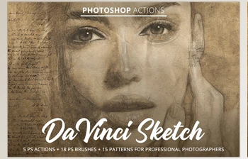 Da Vinci Sketch Action for Photoshop <span class='badge badge-warning'>CreativeMarket-4847888</span>
