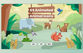 65 <span class='badge badge-warning'>Animated</span> Animal <span class='badge badge-warning'>Icons</span> (<span class='badge badge-warning'>Videohive</span> 28478278)
