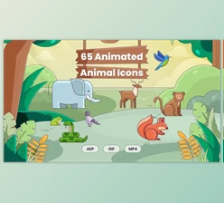 65 Animated Animal Icons (Videohive 28478278)