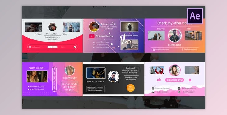 YouTube End Screens | After Effects (Videohive 28643129)