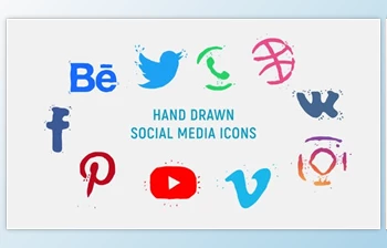 Hand Drawn Social <span class='badge badge-warning'>Media</span> Icons (Videohive 23272911)